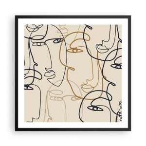 Poster in einem schwarzem Rahmen - Das Porträt wird multipliziert - 60x60 cm