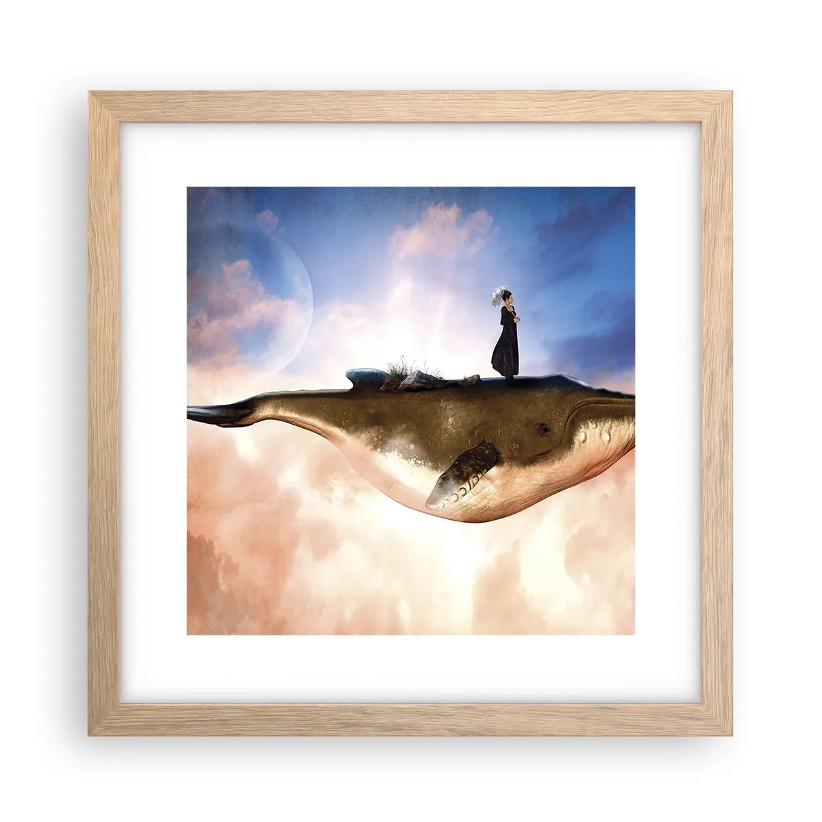 Poster in einem Rahmen aus heller Eiche - Eine echte Reise - 30x30 cm