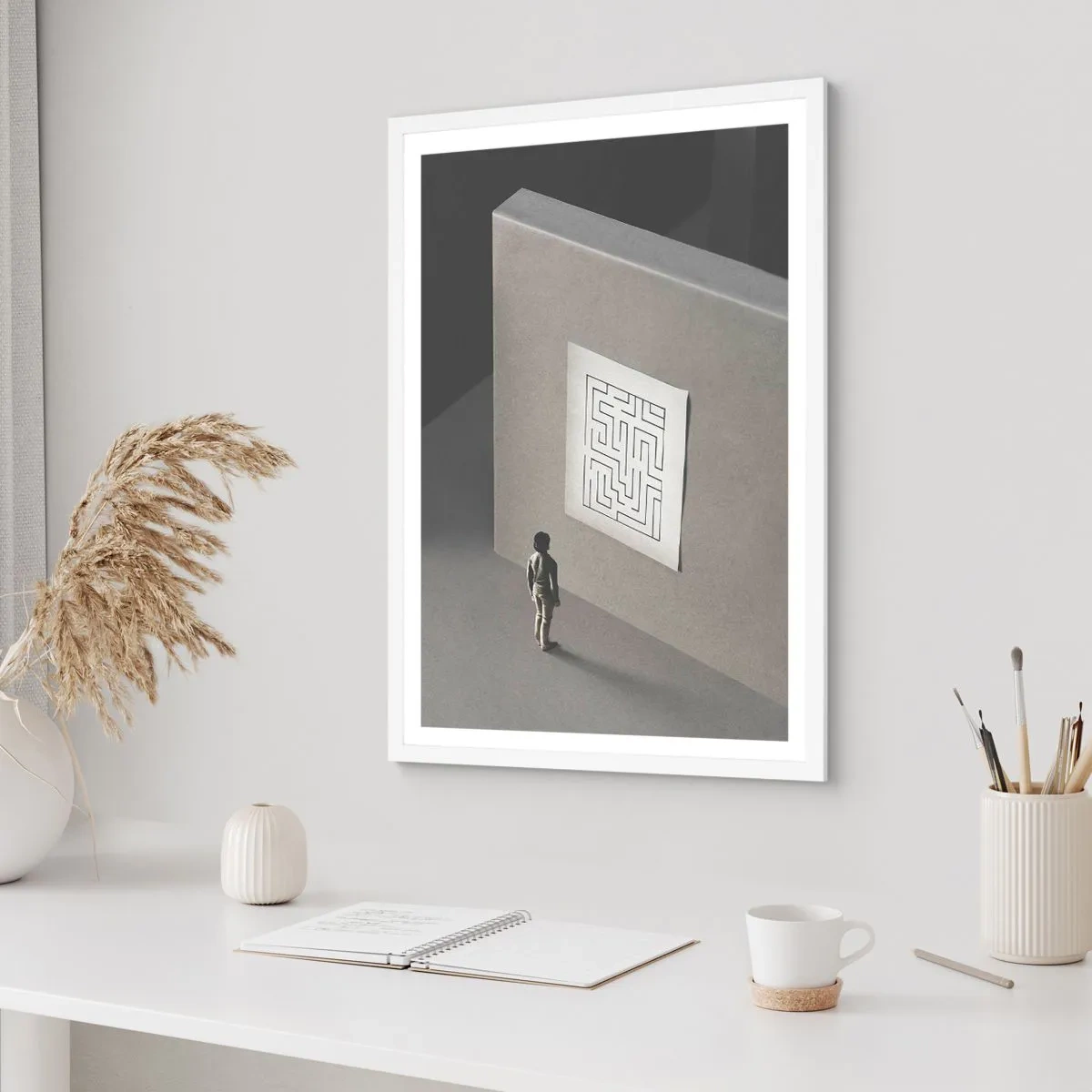 Poster in einem weißen Rahmen - Aber wo bin ich? - 30x40 cm