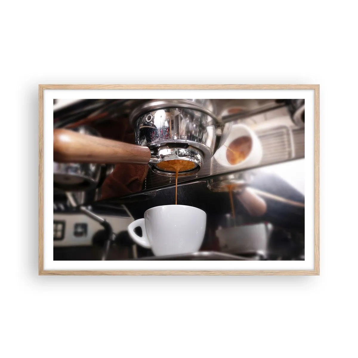 Poster in einem Rahmen aus heller Eiche - Gute Zeit des Tages - 91x61 cm