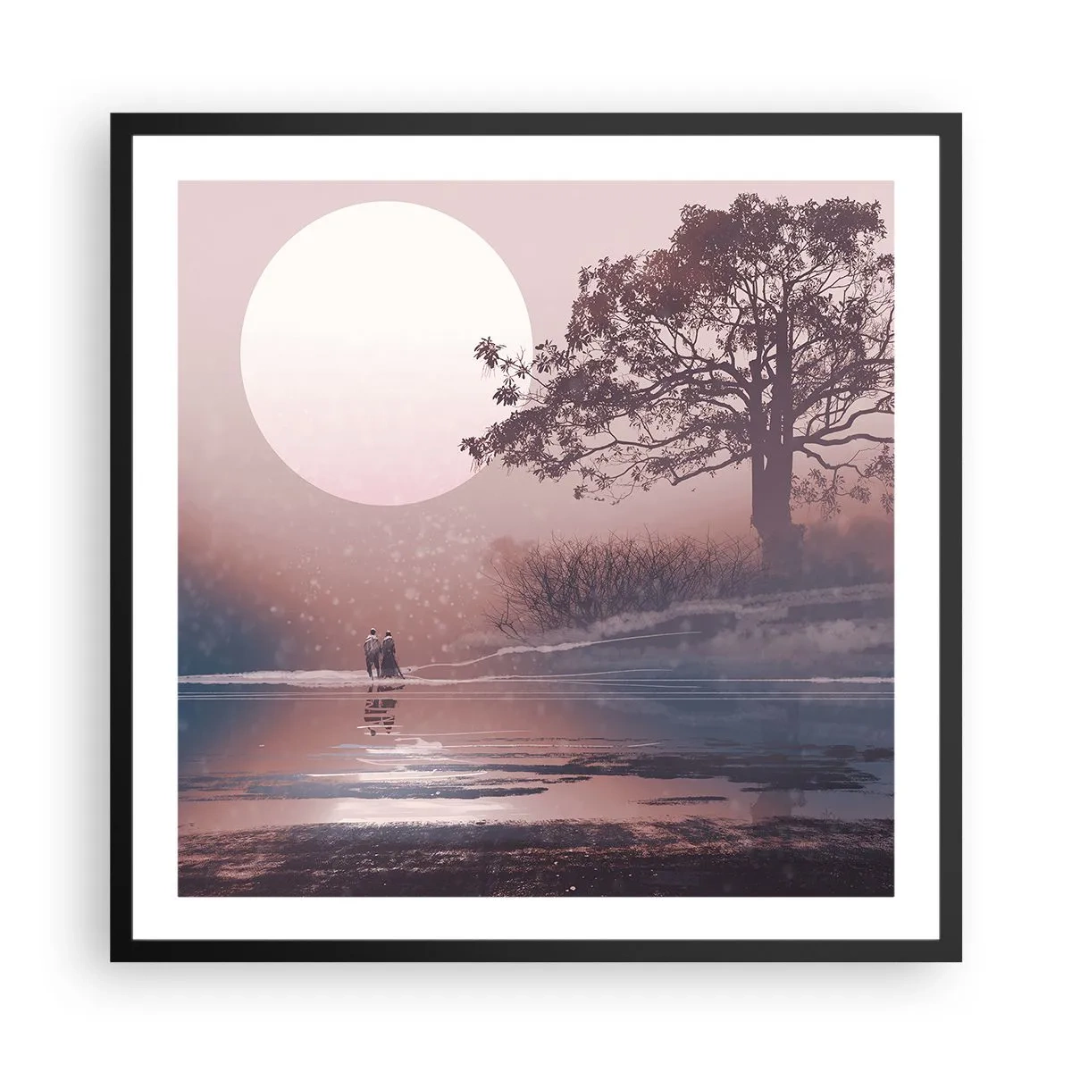 Poster in einem schwarzem Rahmen - Wunder der Nacht - 60x60 cm