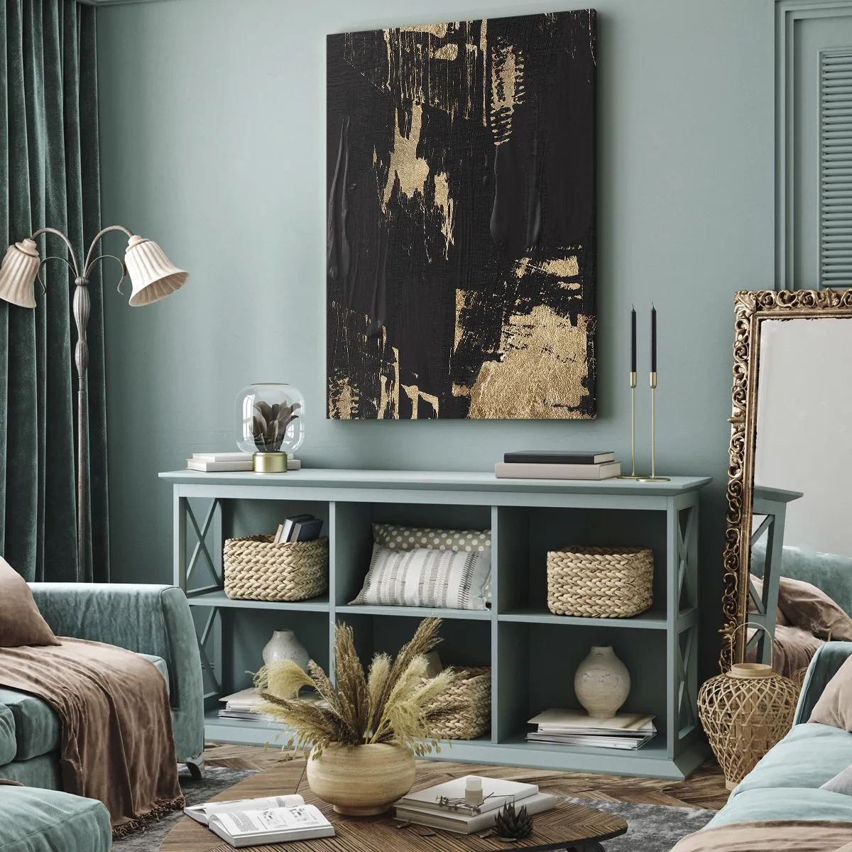 Bild auf Leinwand - Leinwandbild - Spur einer Berührung - 45x80 cm