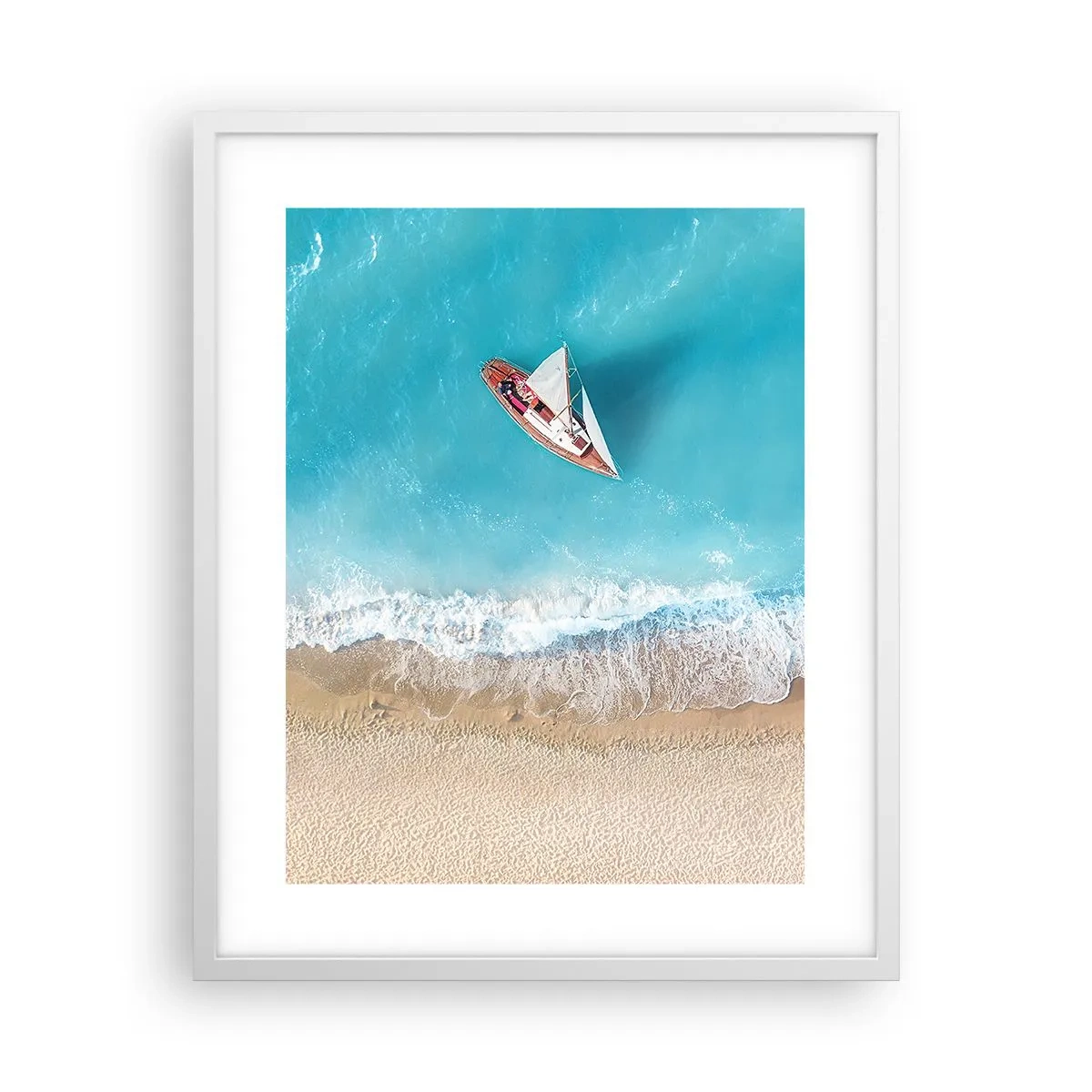 Poster in einem weißen Rahmen - An der Grenze von Blau und Gold - 40x50 cm