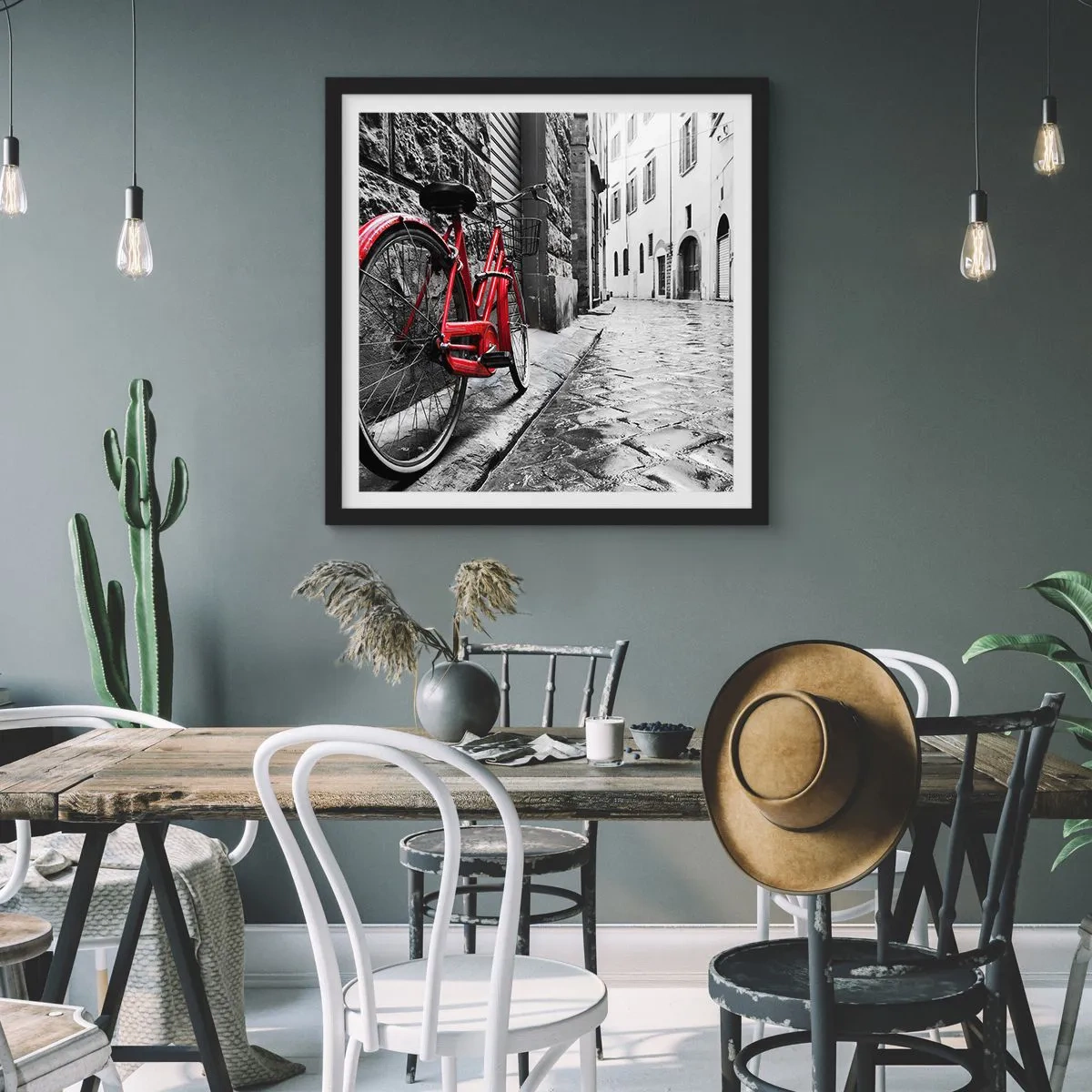 Poster in einem schwarzem Rahmen - Wahre Schönheit wird nicht alt - 50x50 cm