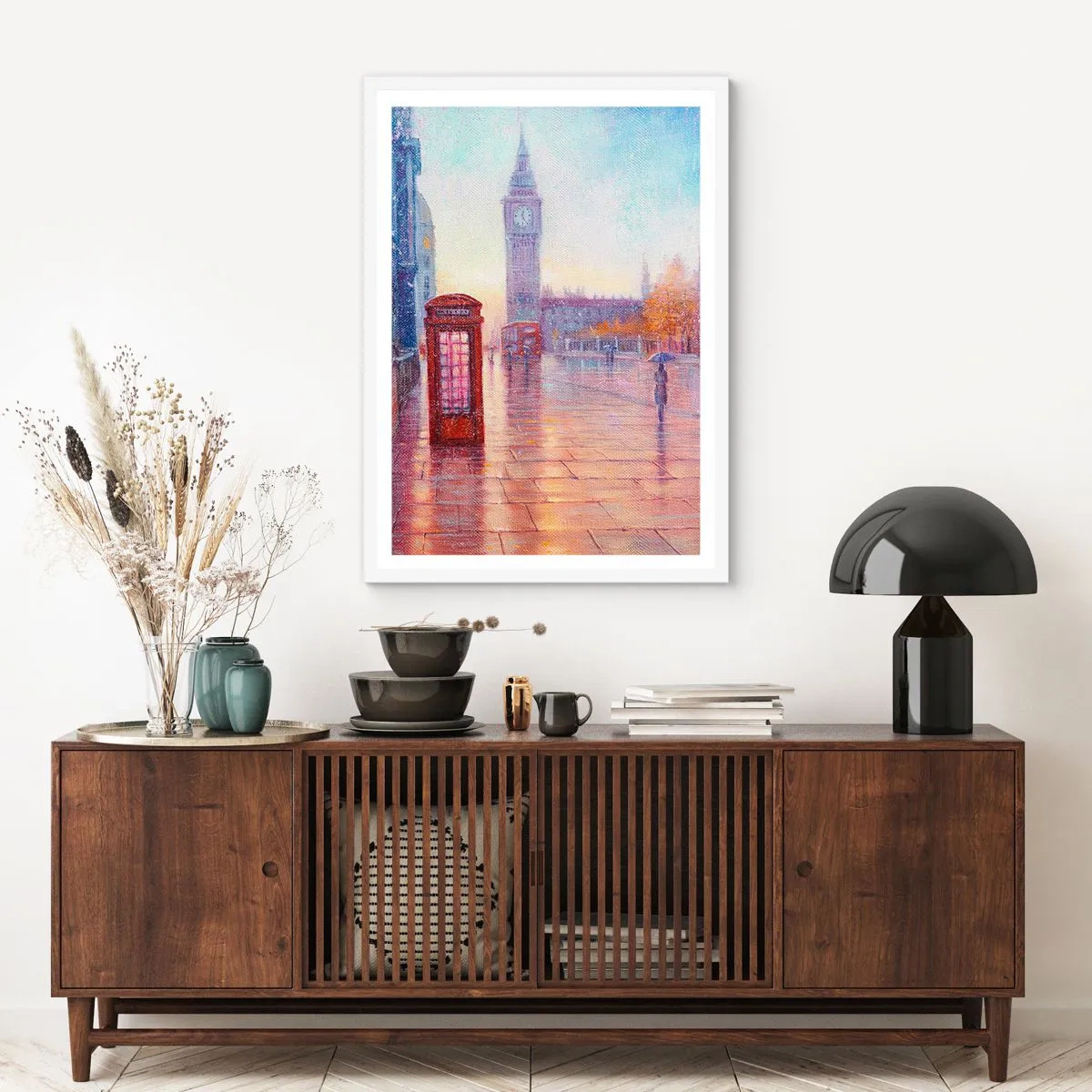 Poster in einem weißen Rahmen - Londoner Herbsttag - 50x70 cm