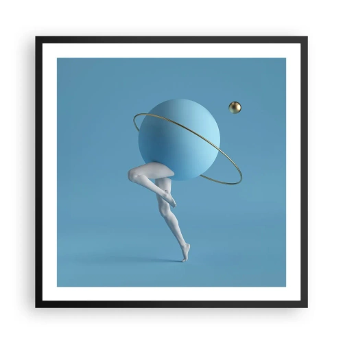 Poster in einem schwarzem Rahmen - Und die Planeten spielen verrückt - 60x60 cm