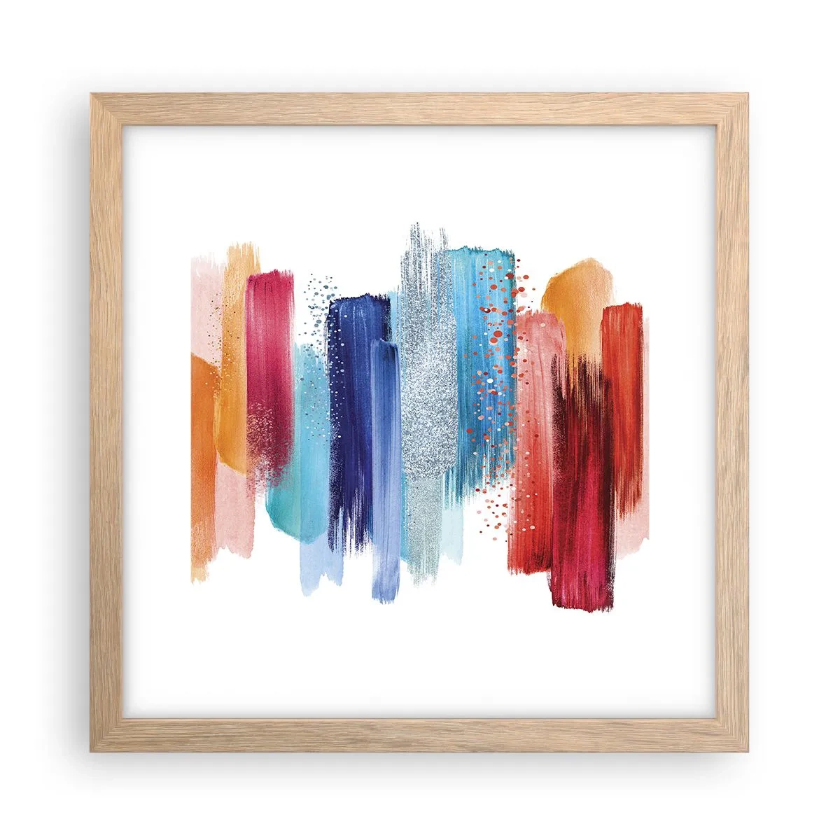 Poster in einem Rahmen aus heller Eiche - Auf und ab - 30x30 cm