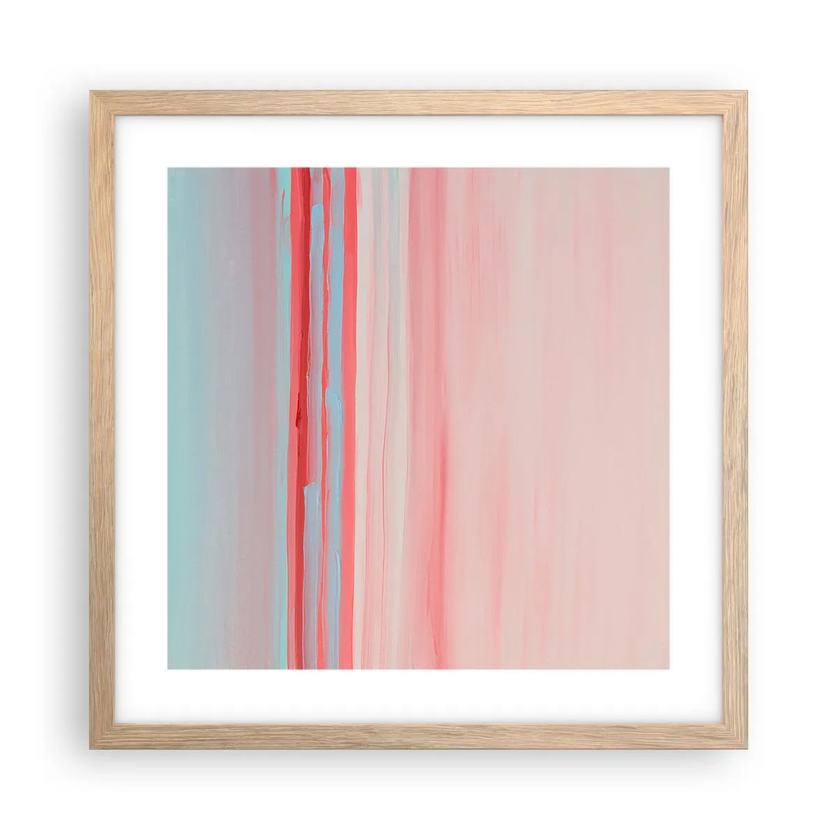Poster in einem Rahmen aus heller Eiche - Abstraktion im Morgengrauen - 40x40 cm