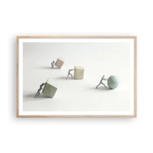 Poster in einem Rahmen aus heller Eiche - Pures Leben - 91x61 cm