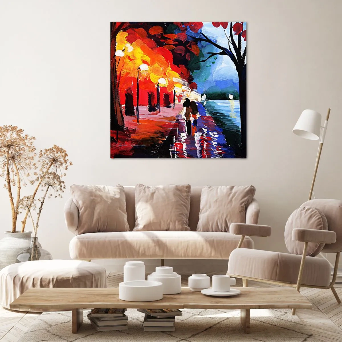 Bild auf Leinwand - Leinwandbild - Strahlender Herbst im Park - 40x40 cm