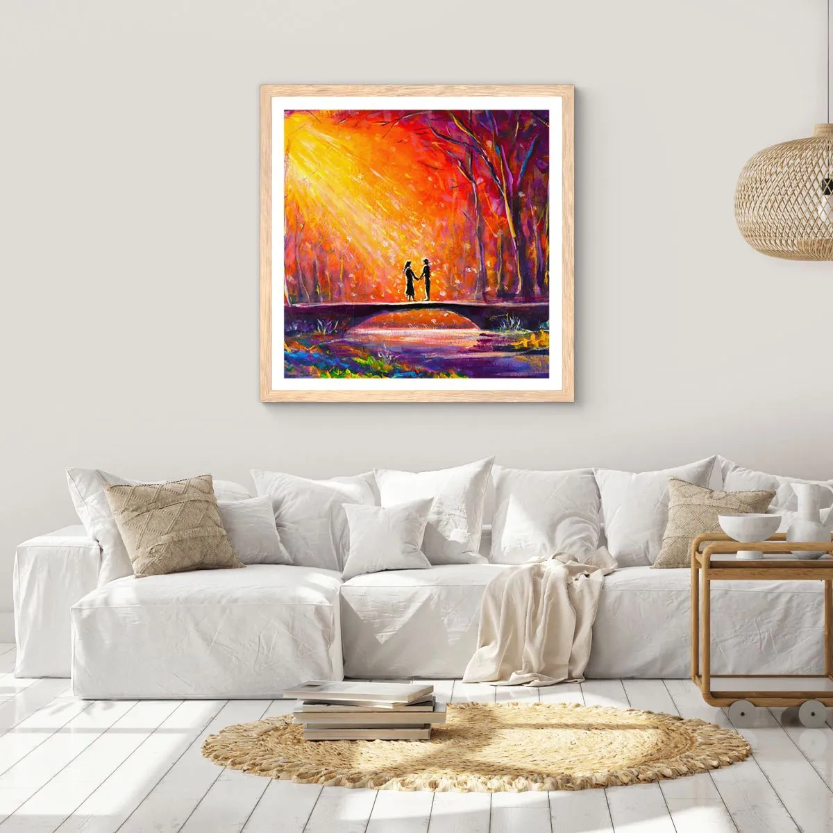 Poster in einem Rahmen aus heller Eiche - Der Himmel liebt sie auch - 30x30 cm