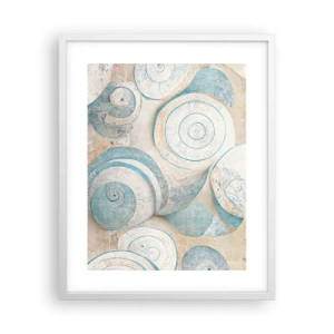 Poster in einem weißen Rahmen - Was verbirgt sich in der Muschel? - 40x50 cm