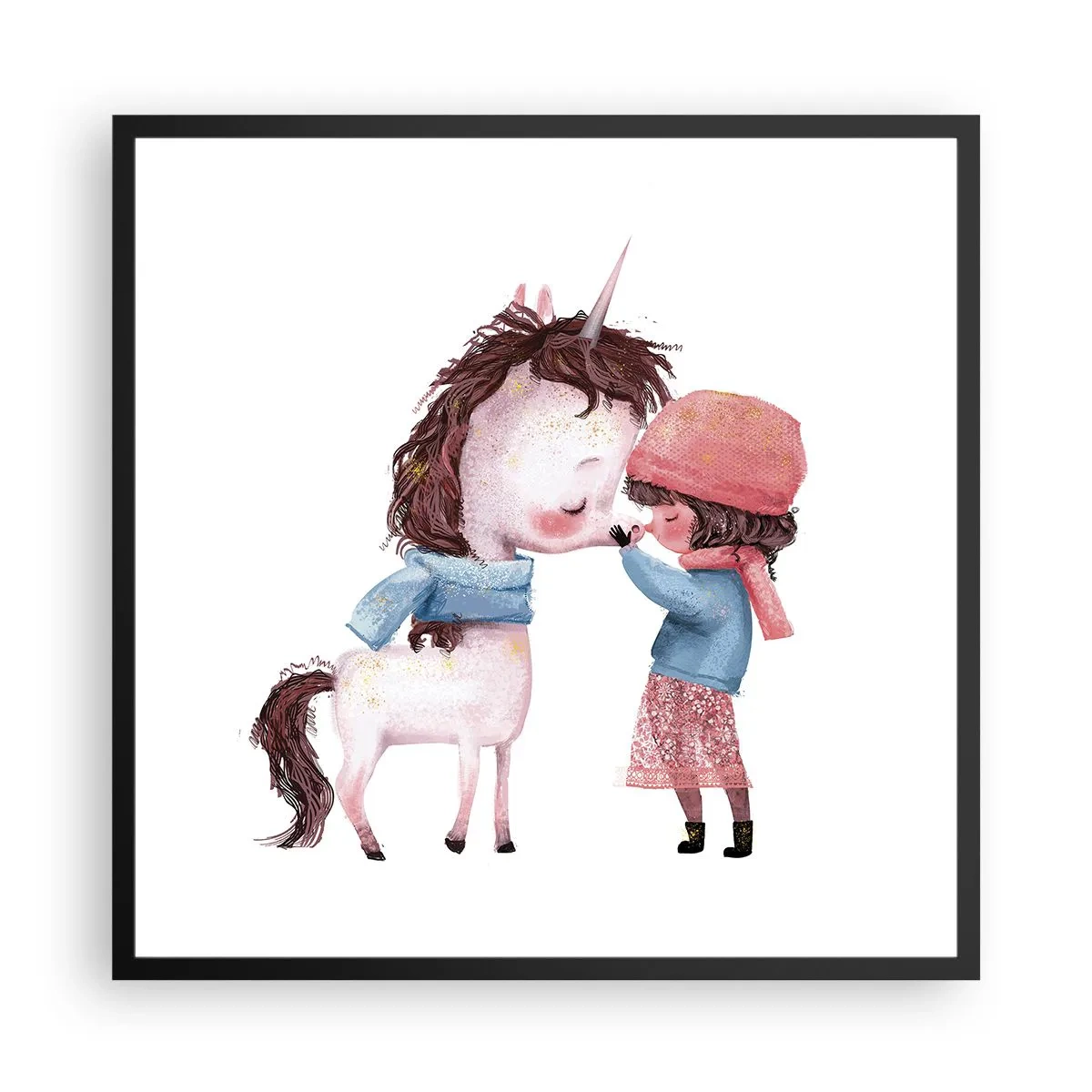 Poster in einem schwarzem Rahmen - Ein Wintermärchen - 60x60 cm