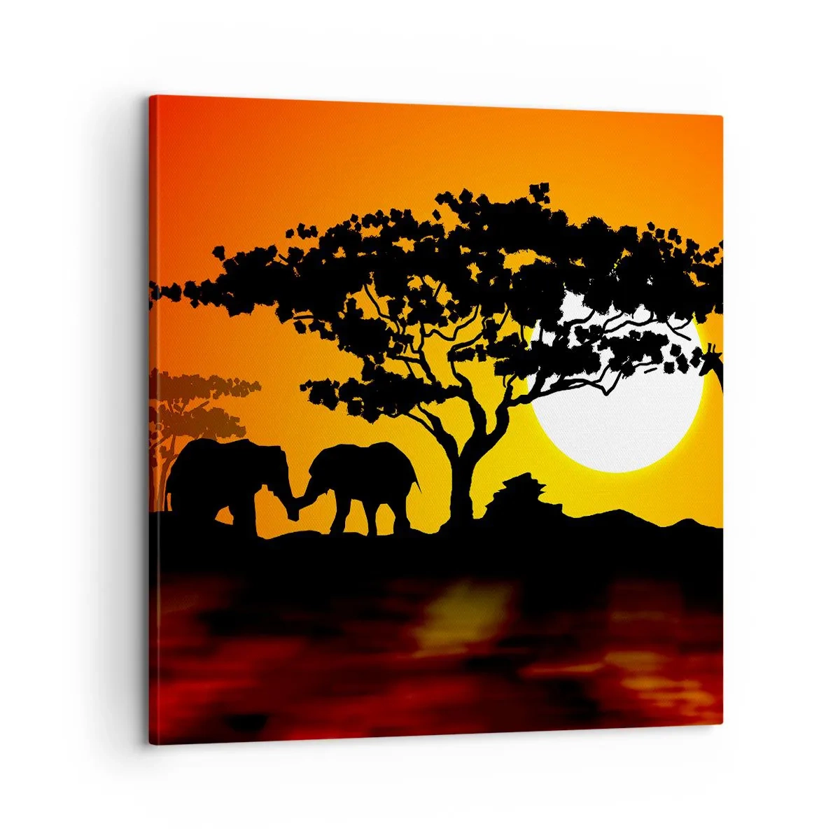 Bild auf Leinwand - Leinwandbild - Treffen in der Savanne - 60x60 cm