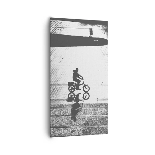 Bild auf Leinwand - Leinwandbild - Vor sich hin durch die Stadt - 65x120 cm