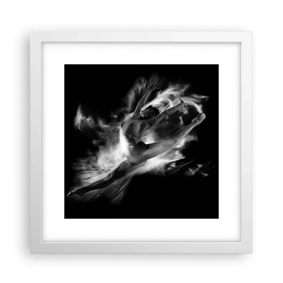 Poster in einem weißen Rahmen - Im Flug hängen geblieben - 30x30 cm