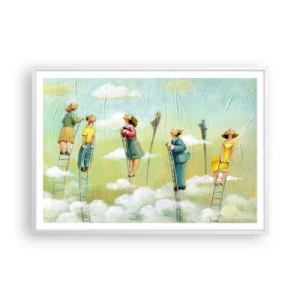 Poster in einem weißen Rahmen - Hinter deinem Traum - 100x70 cm