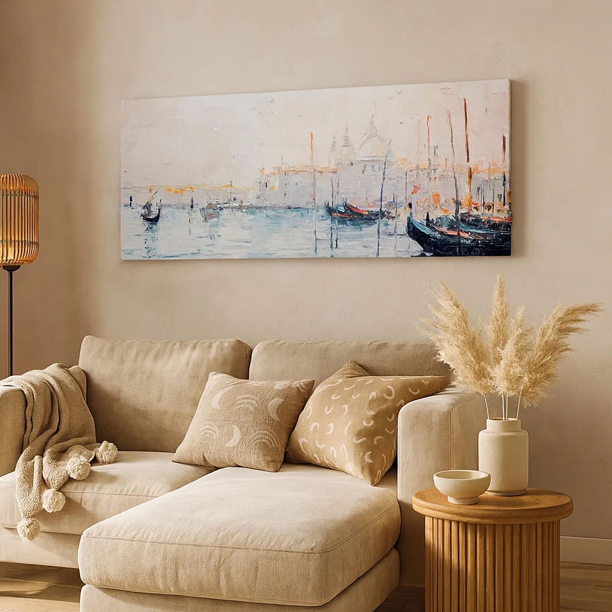 Bild auf Leinwand - Leinwandbild - Hinter dem Wasser, hinter dem Nebel - 30x30 cm