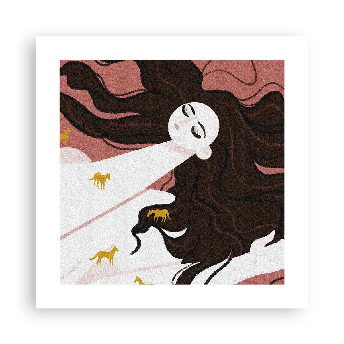 Poster - Traum von einem goldenen Pferd - 40x40 cm