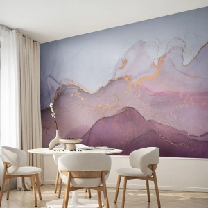 Selbstklebende Fototapete Deluxe Sticker - Violett und lila Wellen - Abstraktion, Stück, Moderne Kunst. - 300x210 cm