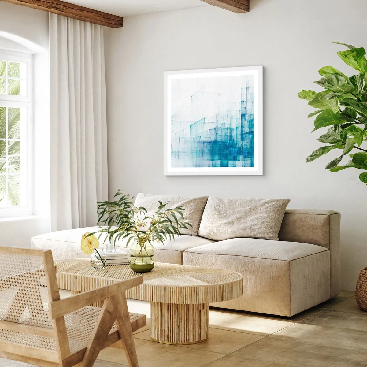 Poster in einem weißen Rahmen - Wie der Raum wgeschaffen urde - 40x40 cm