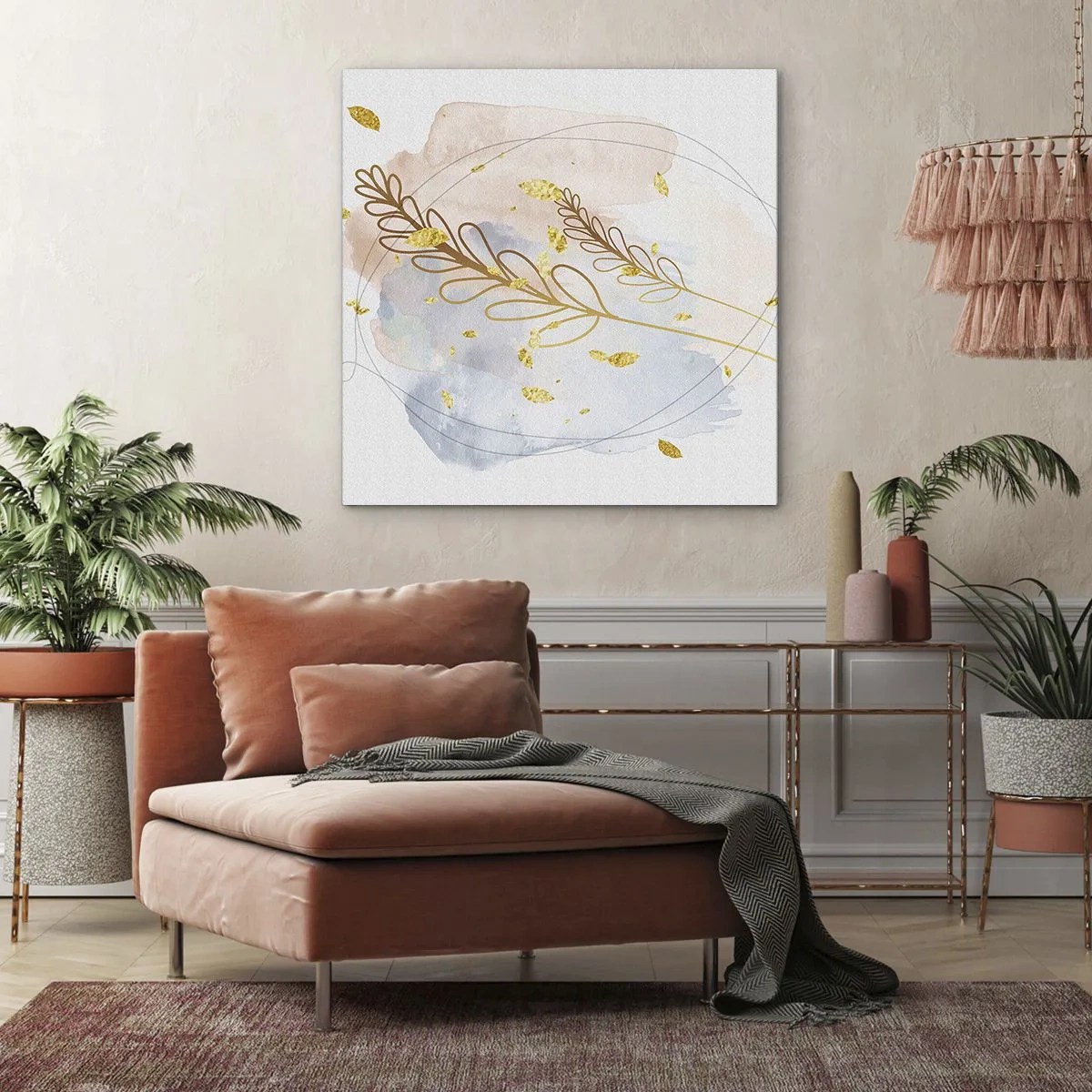 Bild auf Leinwand - Leinwandbild - Goldenr Hauch - 50x50 cm