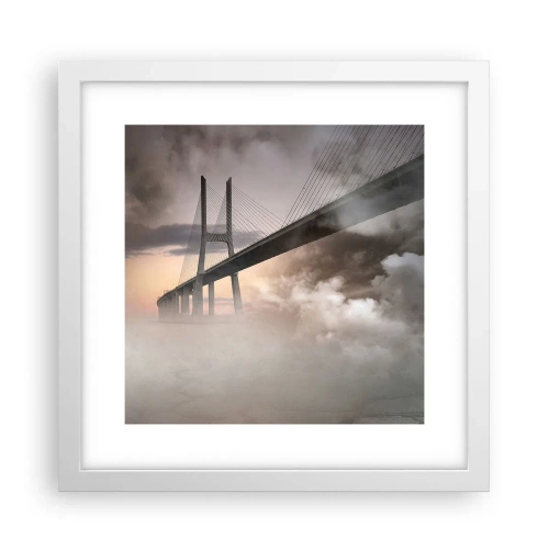 Poster in einem weißen Rahmen - Auf dem Fluss, den es nicht gibt - 30x30 cm