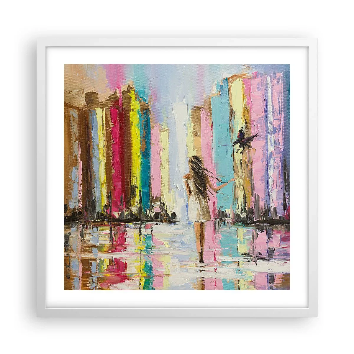 Poster in einem weißen Rahmen - Folge mir - 50x50 cm