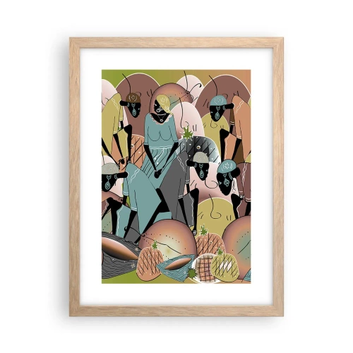 Poster in einem Rahmen aus heller Eiche - Ein toller Urlaub steht bevor - 30x40 cm