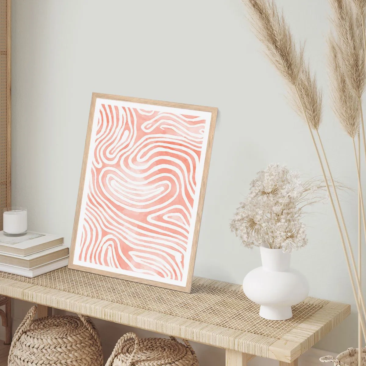 Poster in einem Rahmen aus heller Eiche - Im Korallenlabyrinth - 40x50 cm