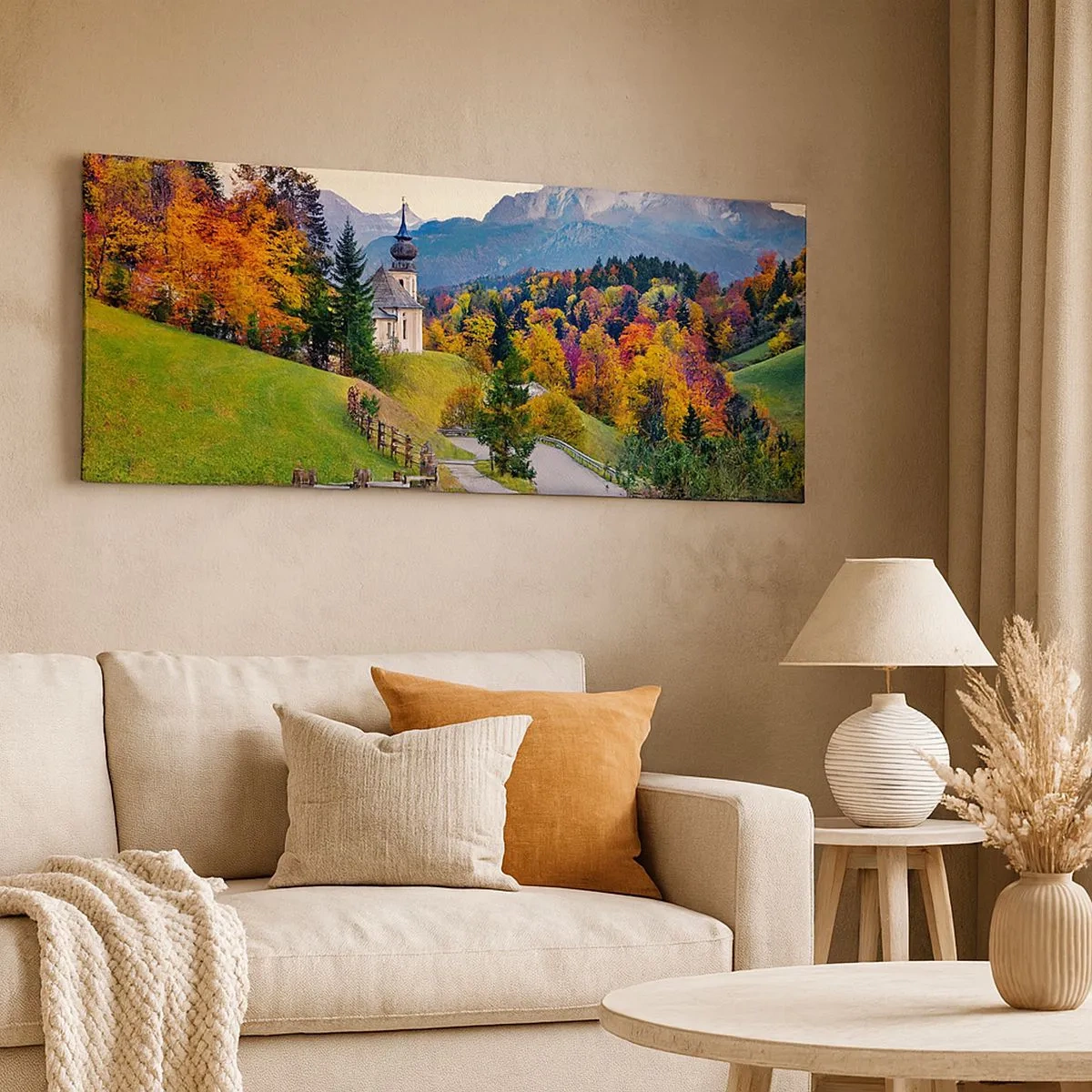 Bild auf Leinwand - Leinwandbild - Landschaftsartige Malerei - 100x40 cm