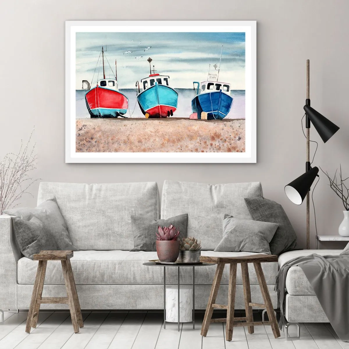 Poster in einem weißen Rahmen - Bereit zum Fang - 50x40 cm