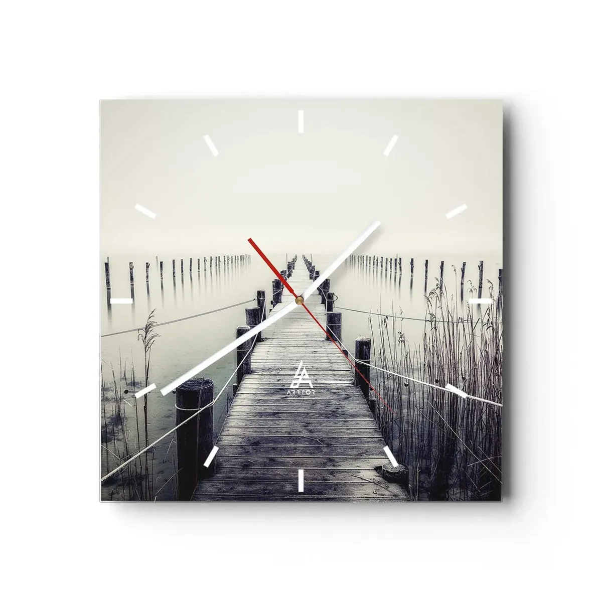 Wanduhr - Glasuhr - Tauchen Sie in Ruhe ein - 40x40 cm