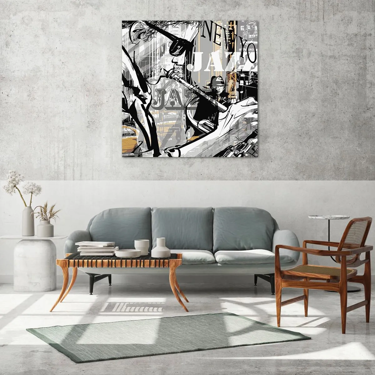 Glasbild - Bild auf glas - Im Rhythmus von New York - 60x60 cm