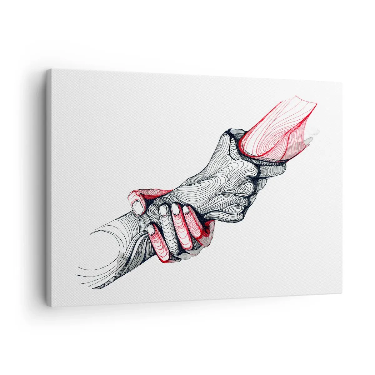 Bild auf Leinwand - Leinwandbild - Künstlerische Hände, die sich im minimalistischen Stil halten - 70x50cm - Sie sind in guten Händen - Moderne Wanddekoration für Wohnzimmer und Schlafzimmer ARTTOR