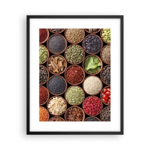 Poster in einem schwarzem Rahmen - Alle Aromen der Welt - 40x50 cm