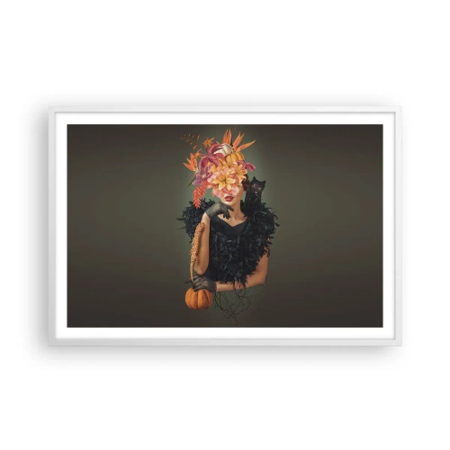 Poster in einem weißen Rahmen - Der Zauber einer Hexe - 91x61 cm