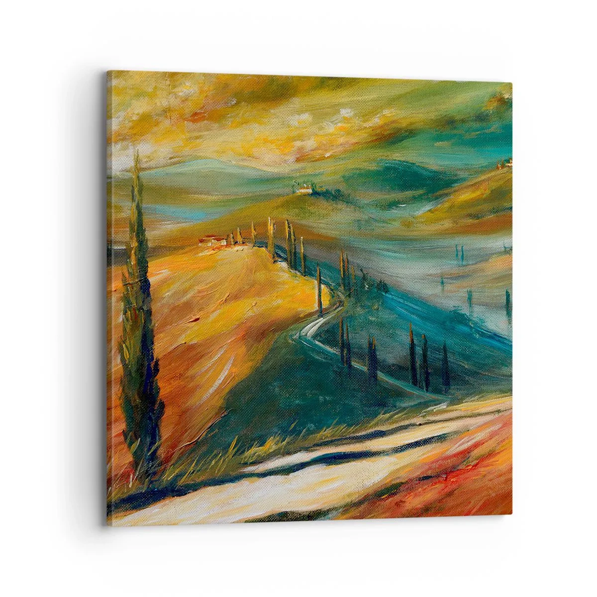 Bild auf Leinwand - Leinwandbild - Toskanische Landschaft - 70x70 cm
