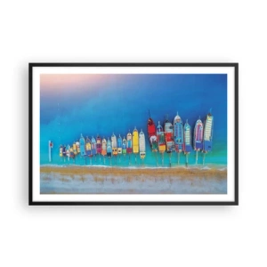 Poster in einem schwarzem Rahmen - Aus der Vogelperspektive - 91x61 cm