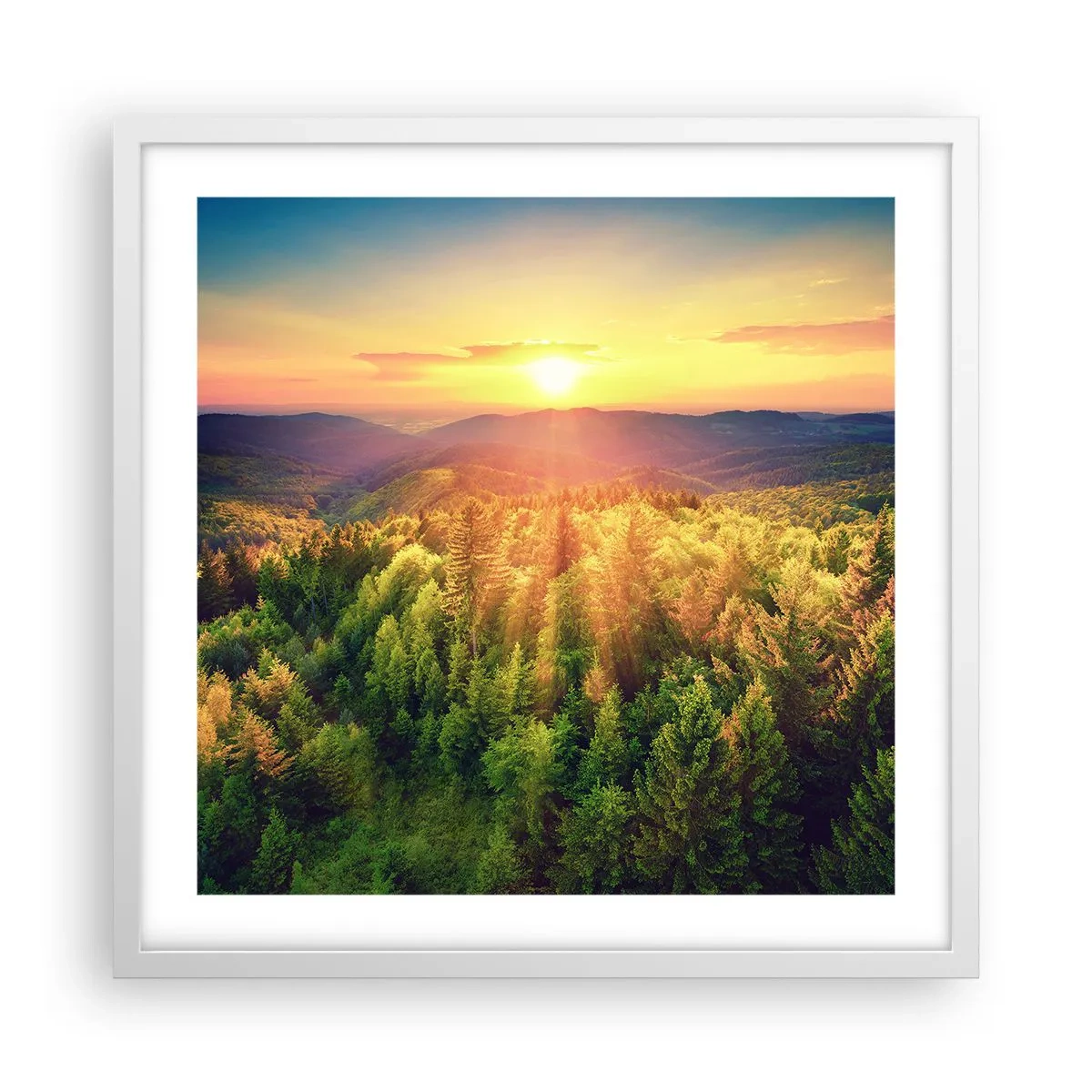Poster in einem weißen Rahmen - Scheitelpunkte und Spitzen - 50x50 cm