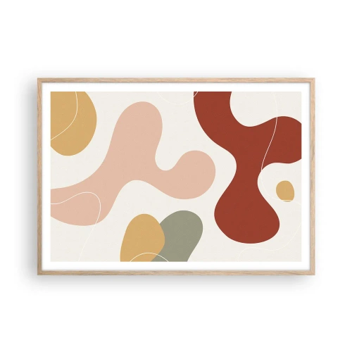 Poster in einem Rahmen aus heller Eiche - Kringel oder Schnörkel? - 100x70 cm