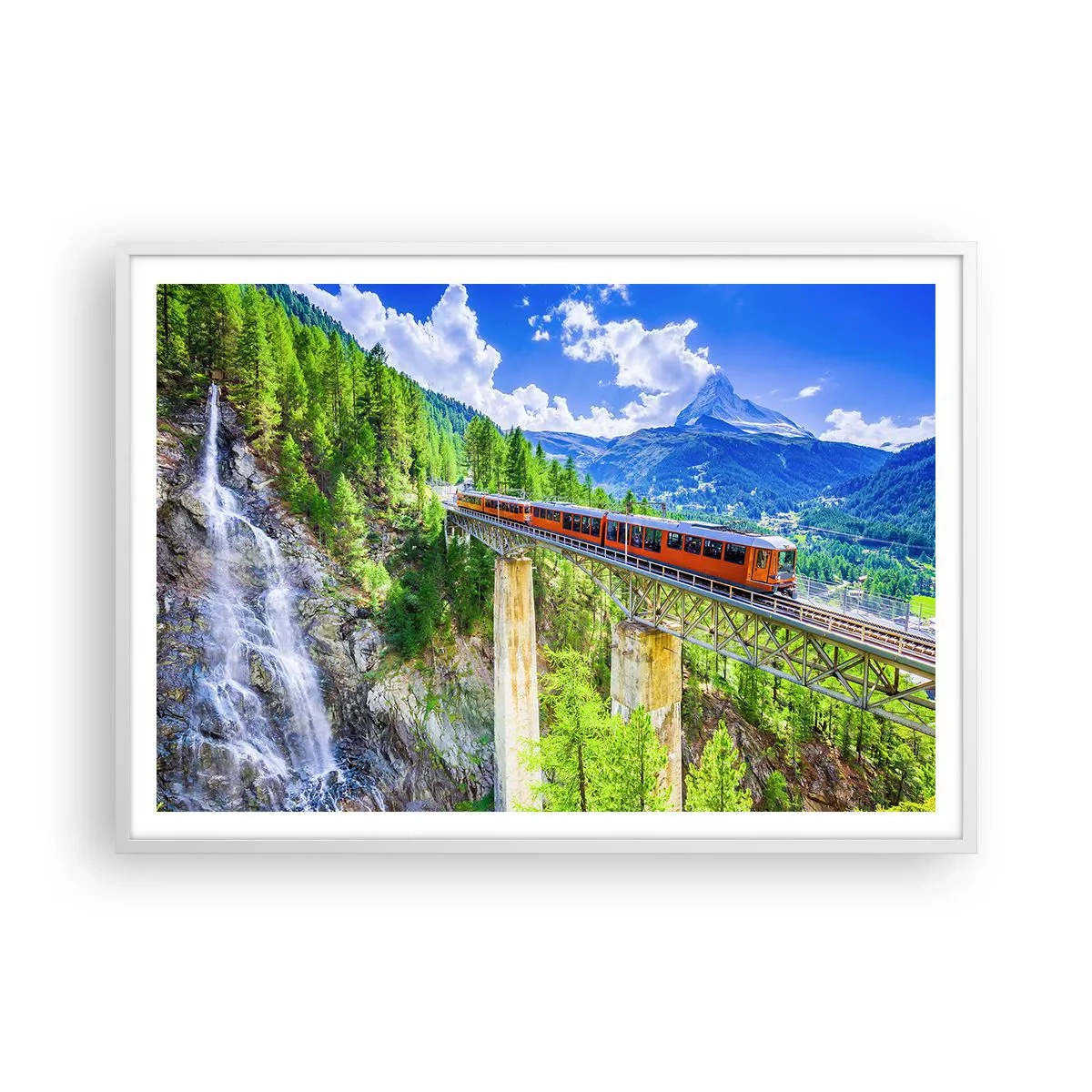Poster in einem weißen Rahmen - Jetzt sind Alpen dran - 100x70 cm