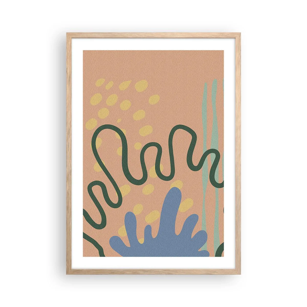 Poster in einem Rahmen aus heller Eiche - Abstraktion: Vielfalt der Natur - 50x70 cm