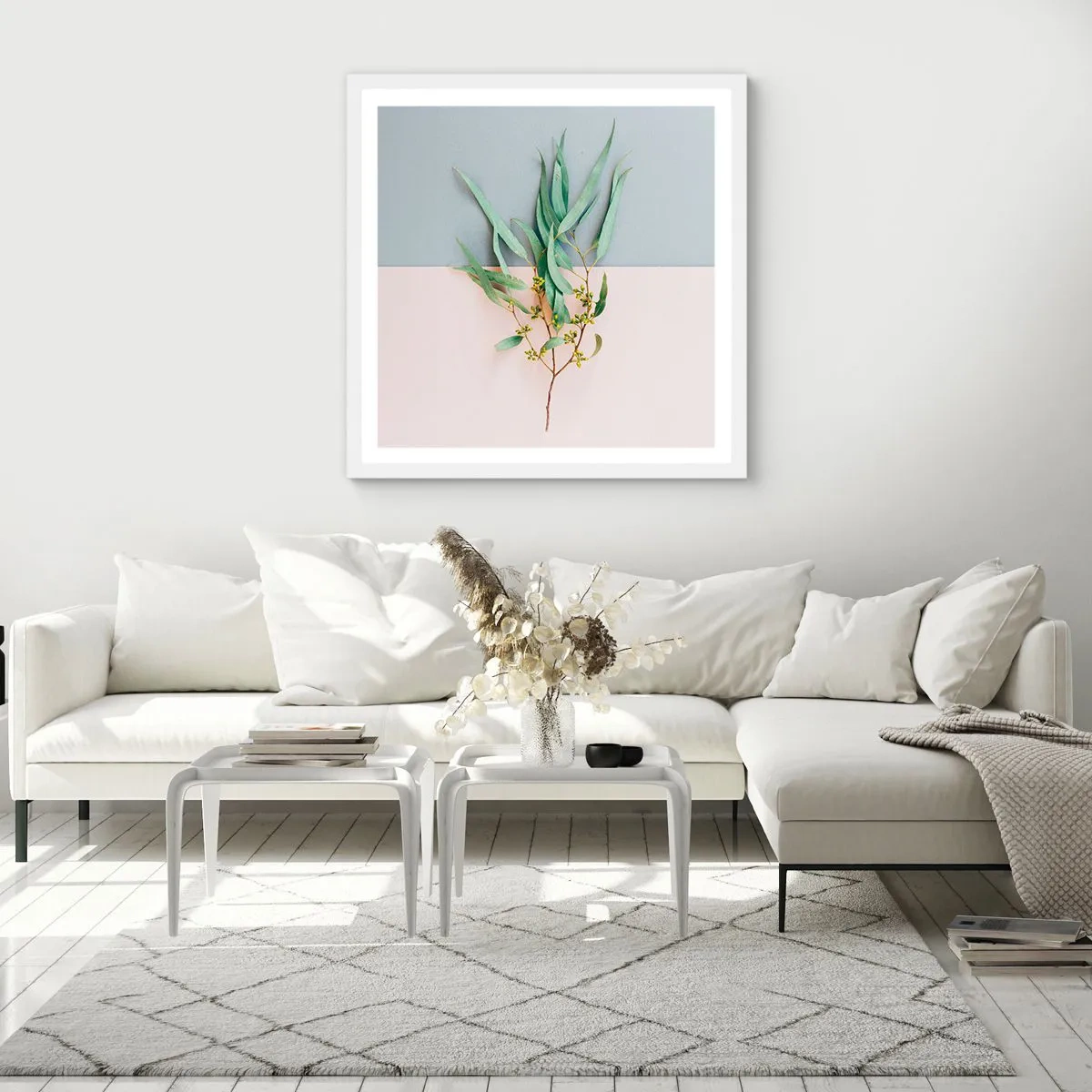 Poster in einem weißen Rahmen - Pastellige Subtilität - 60x60 cm