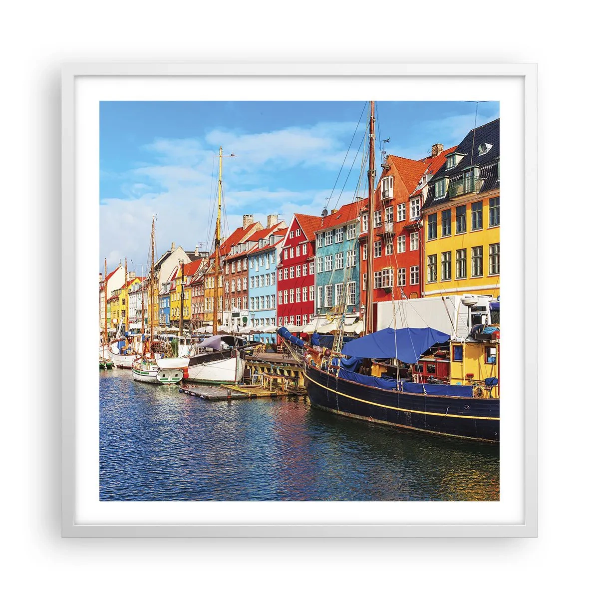 Poster in einem weißen Rahmen - Fröhlicher Kai - 60x60 cm