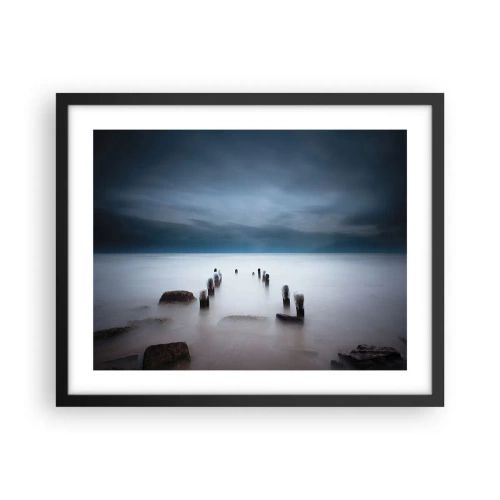 Poster in einem schwarzem Rahmen - Nachdenklicher See - 50x40 cm