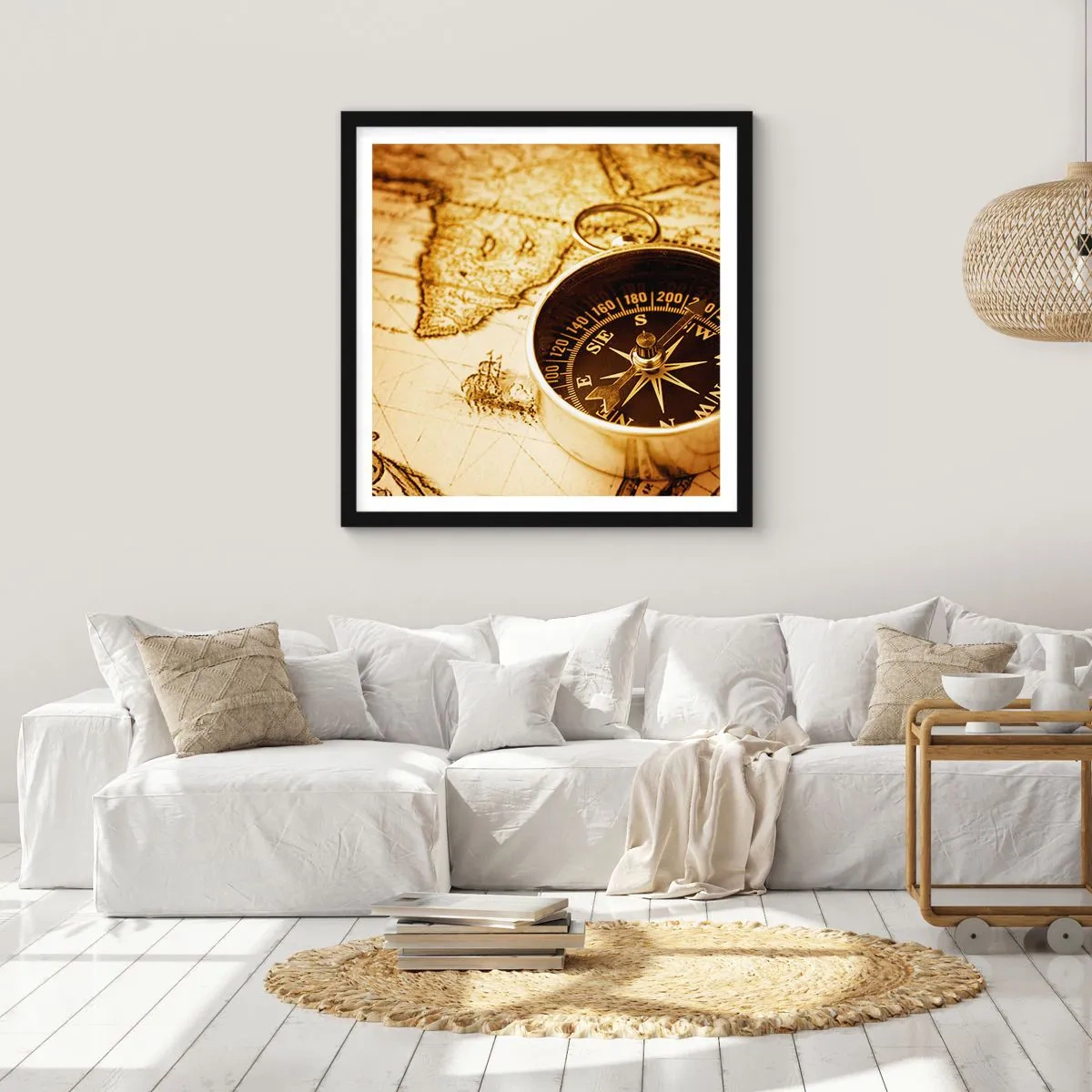 Poster in einem schwarzem Rahmen - Ost oder West? - 50x50 cm