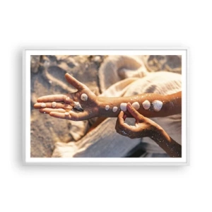 Poster in einem weißen Rahmen - Schönheit an Ihren Fingerspitzen - 100x70 cm