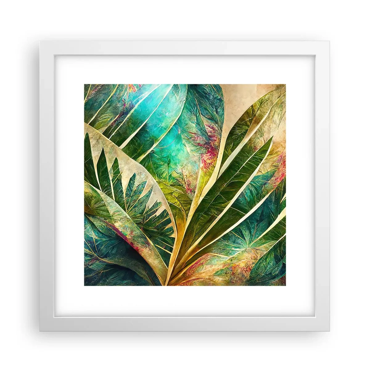 Poster in einem weißen Rahmen - Farben der Tropen - 30x30 cm