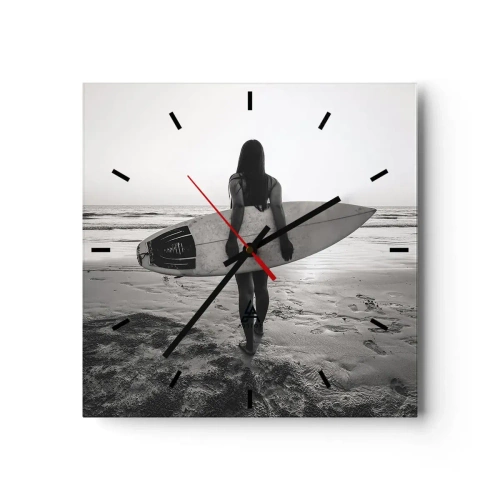 Wanduhr - Glasuhr - Die Tochter der Meereswelle - 40x40 cm